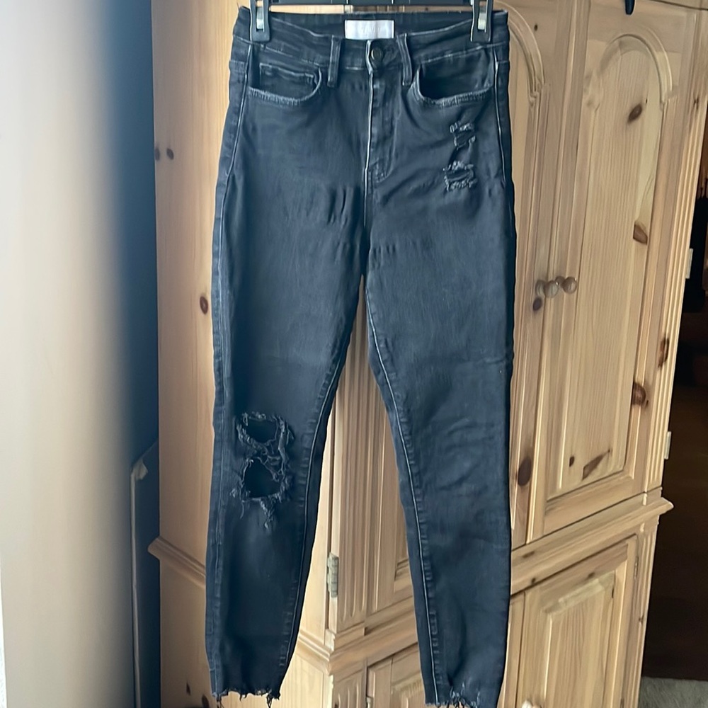 Vervet Buckle black skinny jeans